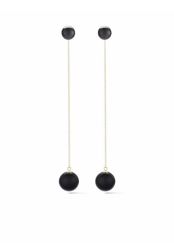 Mateo 14kt yellow gold onyx ball drop earrings