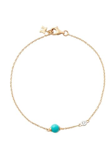 Mateo 14kt yellow gold turquoise and diamond charm bracelet