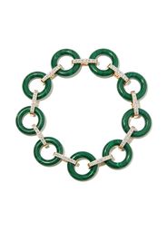 Mateo Perlenarmband aus Malachit mit 14kt Gelbgold-Diamantanhänger