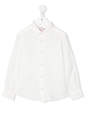 MC2 Saint Barth Kids button-down linen shirt - Weiß