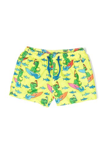 MC2 Saint Barth Kids graphic-print recycled polyester swim shorts - Gelb