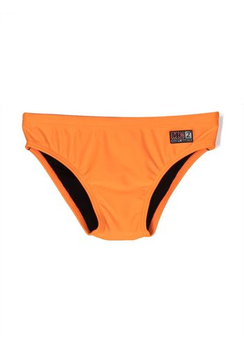 MC2 Saint Barth Kids logo-patch swim trunks - Orange