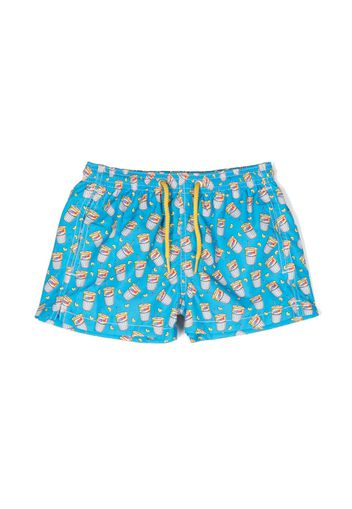 MC2 Saint Barth Kids graphic-print drawstring swim shorts - Blau