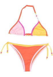 MC2 Saint Barth Kids TEEN triangle-cup colour-block bikini set - Orange