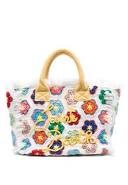 MC2 Saint Barth Vanity floral-embroidered beach bag - Weiß