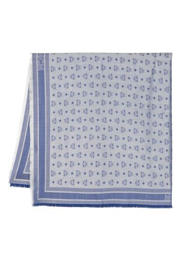 MCM monogram-print scarf - Blau