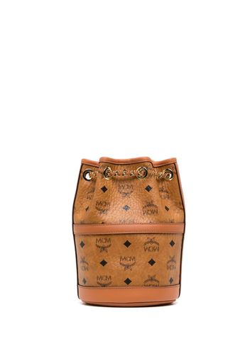 MCM Aren monogram-pattern leather backpack - Braun