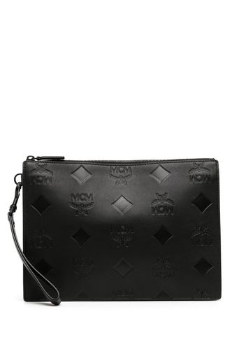 MCM Aren Clutch mit Monogramm - Schwarz