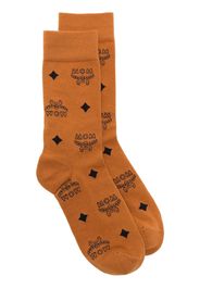 MCM monogram knit socks - Braun