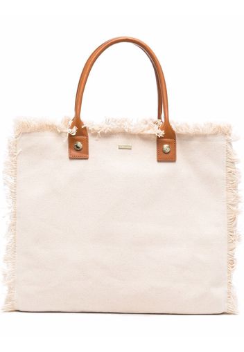 Melissa Odabash Ferrat frayed tote bag - Nude