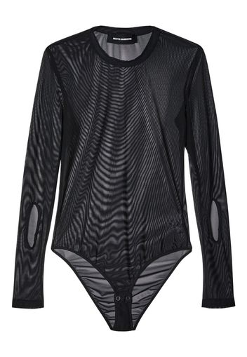 Melitta Baumeister semi-sheer long-sleeve bodysuit - Schwarz