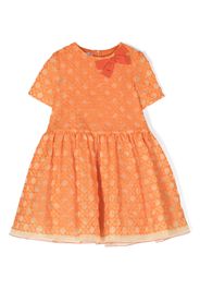 Mi Mi Sol bow-detail embroidered dress - Orange
