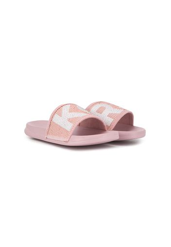 Michael Kors Kids Pantoletten mit verziertem Logo - Rosa