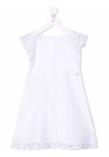 Michael Kors Kids lace-panelled A-line midi dress - Weiß