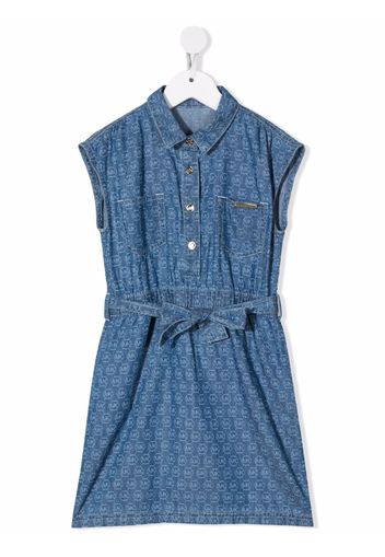 Michael Kors Kids monogram-print shirt dress - Blau