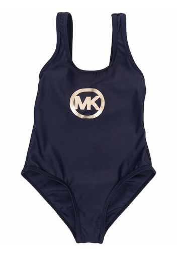 Michael Kors Kids logo-print swimsuit - Blau