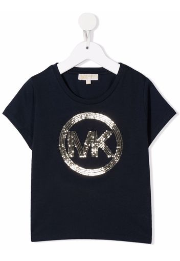 Michael Kors Kids sequin-embellished logo T-shirt - Blau
