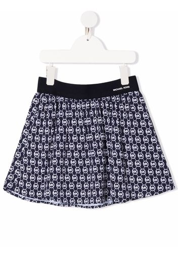 Michael Kors Kids monogram-print pleated skirt - Blau