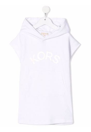 Michael Kors Kids cotton logo-print hooded dress - Weiß