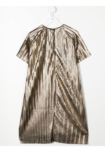 MICHAEL KORS KIDS metallic pleated dress - Gold