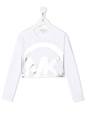 Michael Kors Kids long-sleeve cropped T-shirt - Weiß