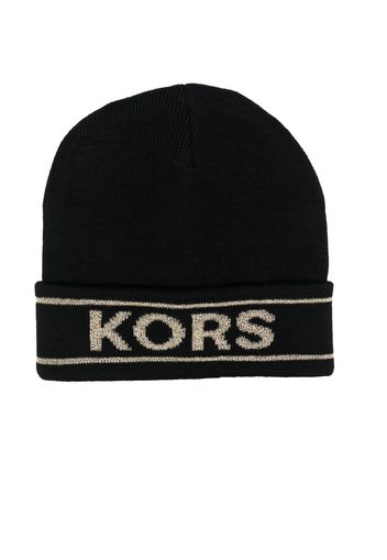 Michael Kors Kids intarsia-knit logo beanie - Schwarz