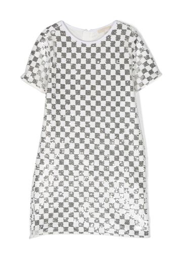 Michael Kors Kids check-pattern sequin dress - Silber