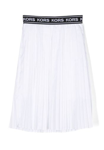 Michael Kors Kids logo-waistband pleated skirt - Weiß