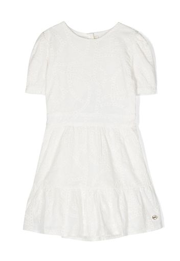 Michael Kors Kids Kleid mit Lochstickerei - Weiß