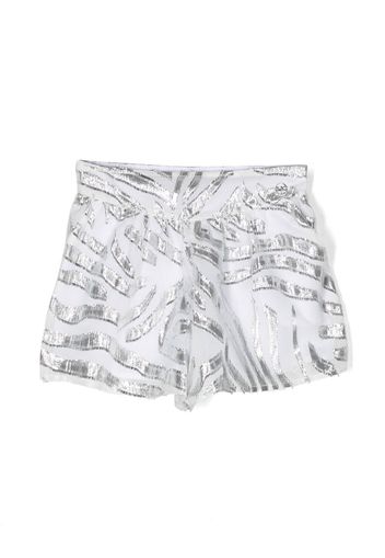 Michael Kors Kids metallic-effect short shorts - Weiß