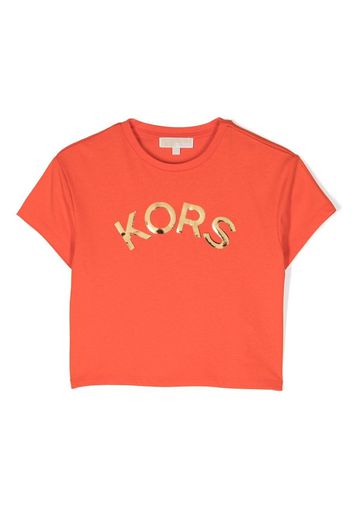 Michael Kors Kids logo-print cotton T-Shirt - Orange