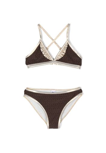 Michael Kors Kids Bikini mit Monogramm-Print - Braun