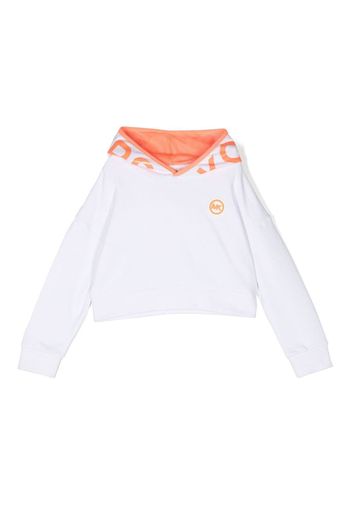 Michael Kors Kids cotton logo-print hoodie - Weiß