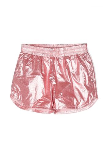 Michael Kors Kids logo-print metallic-effect shorts - Rosa