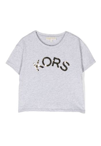 Michael Kors Kids logo-print cotton T-Shirt - Grau