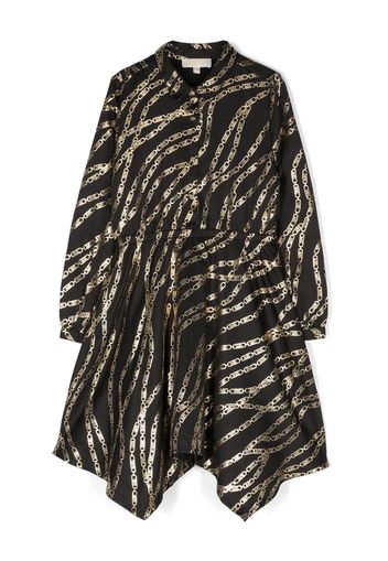 Michael Kors Kids Hemdkleid mit MK Ketten-Print - Schwarz