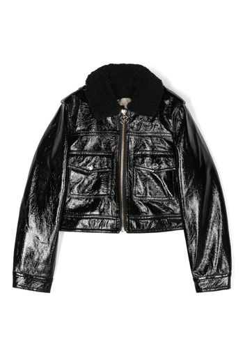 Michael Kors Kids Jacke aus Faux-Leder mit Glanzoptik - Schwarz