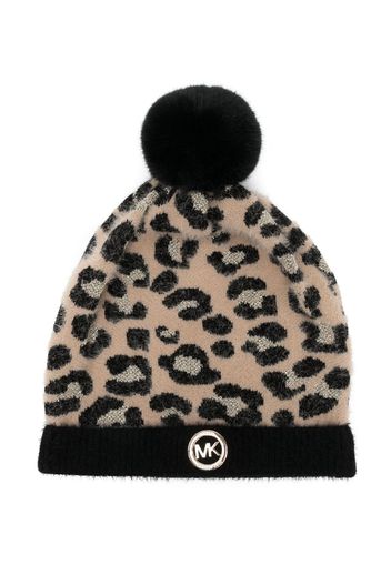 Michael Kors Kids Mütze mit Leoparden-Print - Braun