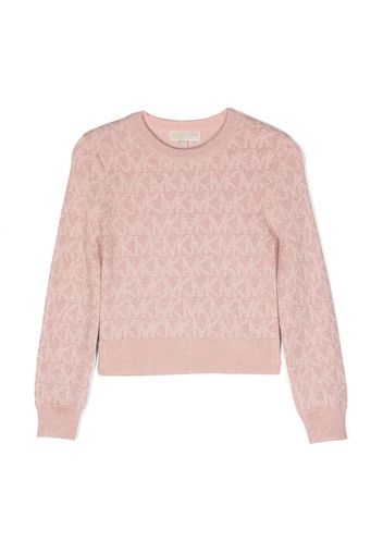 Michael Kors Kids Gestrickter Pullover im Glitter-Look - Rosa