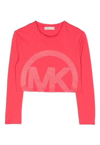 Michael Kors Kids Langarmshirt mit Logo-Print - Rosa