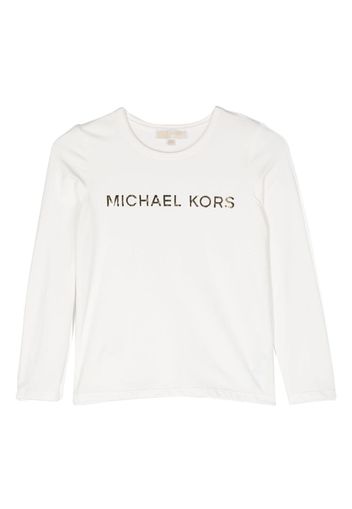 Michael Kors Kids logo-lettering long-sleeved T-shirt - Weiß