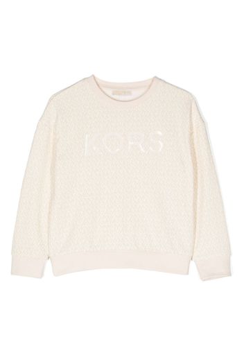 Michael Kors Kids logo-print cotton sweatshirt - Nude