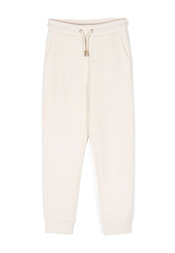 Michael Kors Kids monogram-pattern terry-cloth jogging bottoms - Nude