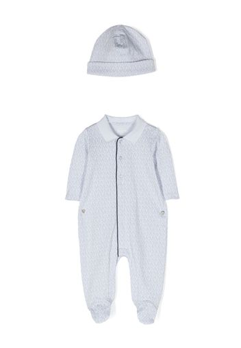 Michael Kors Kids Strampler-Set mit Monogramm-Print - Blau