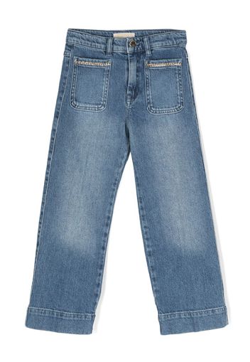 Michael Kors Kids chain-detail straight-leg jeans - Blau