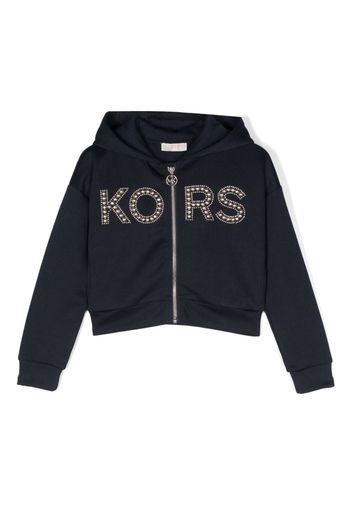 Michael Kors Kids studded-logo zip-up hoodie - Blau