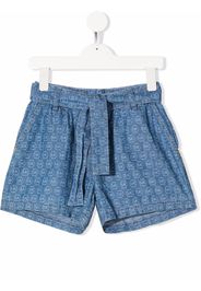 Michael Kors Kids Jeansshorts mit Monogramm-Print - Blau