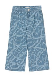 Michael Kors Kids Gerade Hose mit Ketten-Print - Blau