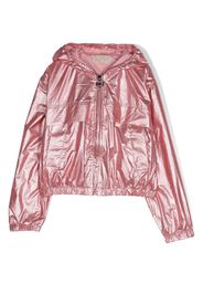 Michael Kors Kids metallic-effect hooded jacket - Rosa