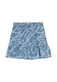 Michael Kors Kids chain-link print tiered skirt - Blau